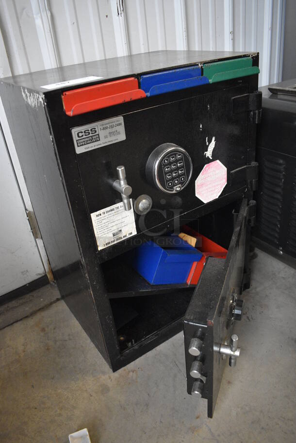 Corporate Safe Specialists Black Metal 2 Compartment Safe. Does Not Come w/ Combination. 20x16.5x28 - Image 2 of 5