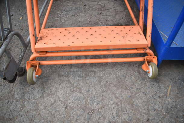 Ballymore Orange Metal Portable Ladder on Commercial Casters.  - Image 3 of 4