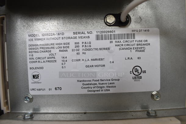 Manitowoc Model ID0522A-161D Stainless Steel Commercial Ice Machine Head on Commercial Hotel Dispenser Bin. 115 Volts, 1 Phase. 22x31x75.5 - Image 3 of 6