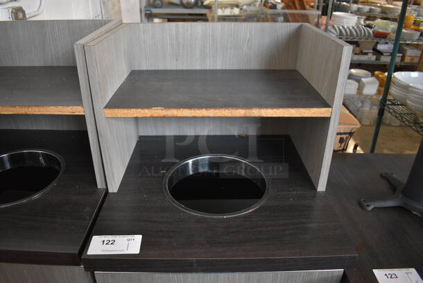 Gray and Black Wooden Trash Can Shell w/ Trash Deposit Hole, Tray Return, Door and Trash Can. 21x21x48.5 - Image 4 of 5