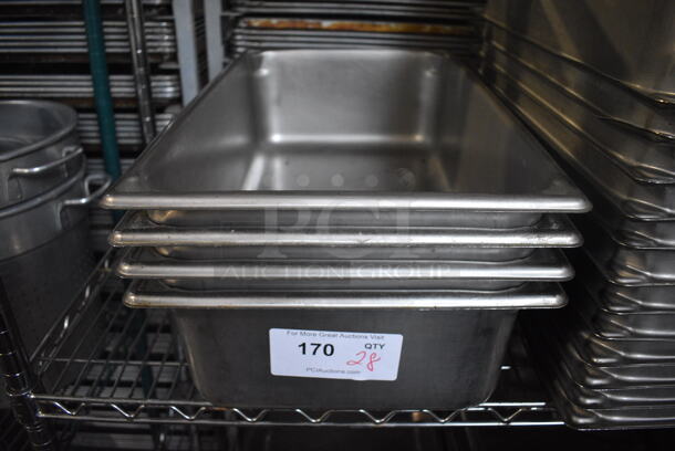 28 Stainless Steel Full Size Drop In Bins. 1/1x6. 28 Times Your Bid!