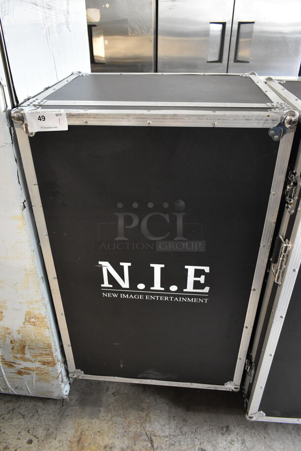 New Image Entertainment NIE Black Metal Hard Case on Commercial Casters. - Image 1 of 4