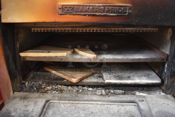 Baker's Pride Model P-44S Stainless Steel Commercial Electric Powered Double Deck Pizza Oven w/ 2 Cooking Stones and 2 Broken Cooking Stones on Commercial Casters. 115/208 Volts. 26.5x29x35 - Image 6 of 10
