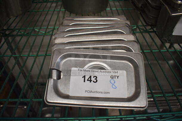 8 Stainless Steel 1/9 Size Drop In Bin Lids. 8 Times Your Bid!