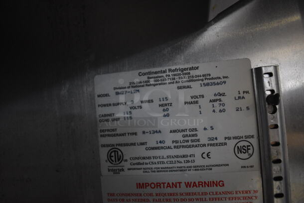 Continental SW27-12M Stainless Steel Commercial Prep Table on Commercial Casters. 115 Volts, 1 Phase. 27.5x34x37. Tested and Working! - Image 6 of 6