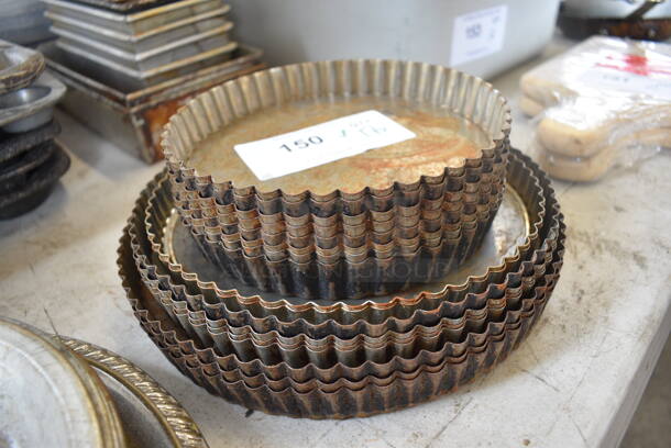 ALL ONE MONEY! Lot of 17 Metal Loose Bottom Baking Pans. Includes 8x8x1 - Image 2 of 3