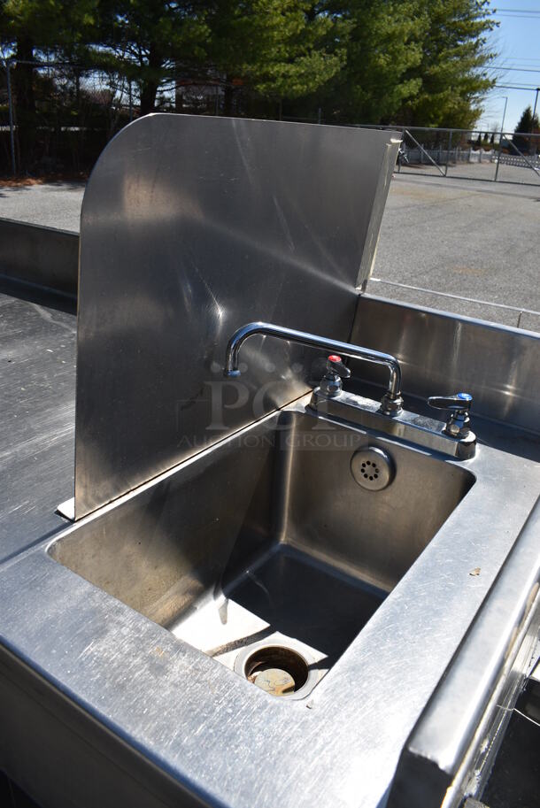 Stainless Steel Commercial Table w/ Sink Basin, Faucet, Handles, Splash Guard and Under Shelf. 66x30x53 - Image 4 of 7