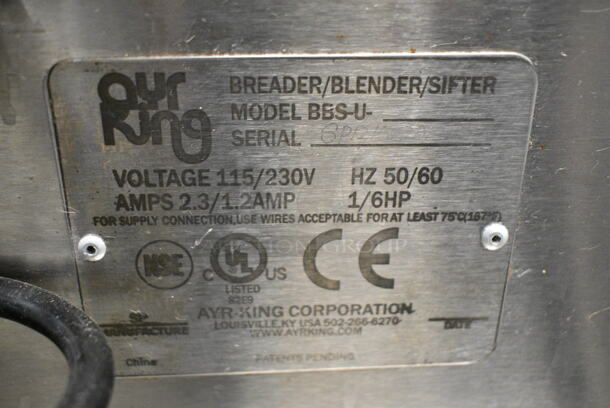 Ayr King BBS-U Stainless Steel Commercial Floor Style Breading Station on Commercial Casters. 115/230 Volts, 1 Phase. - Image 8 of 8