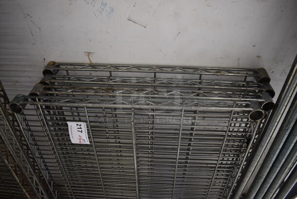 ALL ONE MONEY! Lot of 4 Metro Style Shelves and 4 Poles! 36x24x1.5, 63" - Image 2 of 4