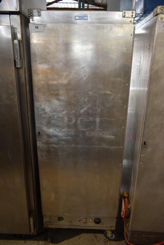 Bucksco Metal Commercial Single Door Reach In Heating Proofing Holding Cabinet on Commercial Casters. Tested and Powers On But Does Not Get Warm