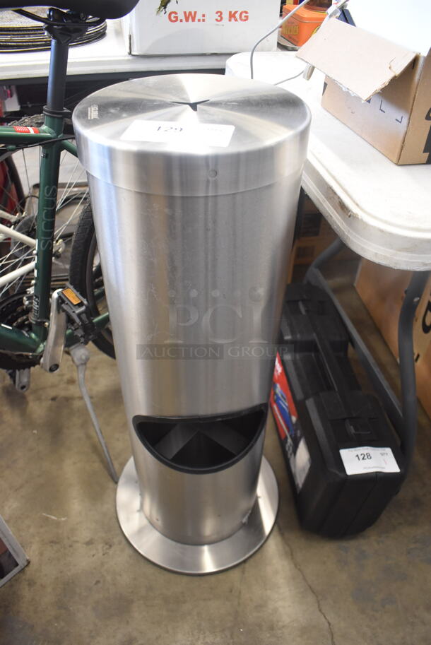 Stainless Steel Trashcan w/ Upper Wipe Dispenser - Image 1 of 4