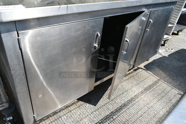 Stainless Steel Counter w/ 3 Doors and Back Splash.  - Image 3 of 8