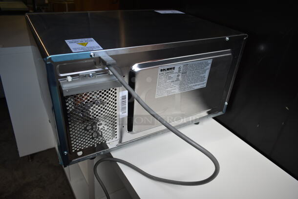 BRAND NEW SCRATCH AND DENT! 2023 Solwave 180MW1000SS Stainless Steel Commercial Countertop Microwave Oven. 120 Volts, 1 Phase.  - Image 6 of 7