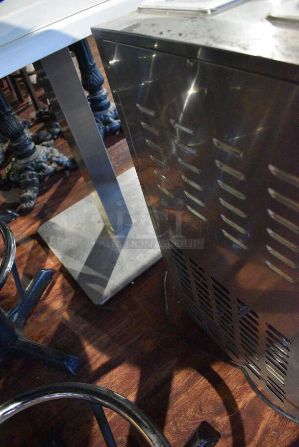 ZM-168 Stainless Steel Commercial Countertop Air Cooled 2 Flavor w/ Twist Soft Serve Ice Cream. 110 Volts, 1 Phase. 17x25x30. Item Was in Working Condition on Last Day of Business. (lounge) - Image 7 of 8