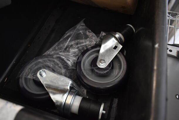 ALL ONE MONEY! Lot of Various Items Including Brush and Utensils in Black Poly Bus Bin - Image 5 of 5