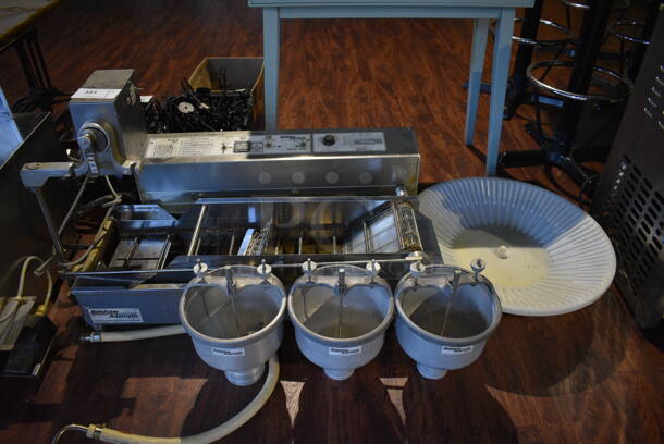 Belshaw Adamatic MKII Donut Robot Mark II Stainless Steel Commercial Countertop Automatic Donut Fryer w/ Roto-Cooler Donut Cooler / Collector and 3 Hoppers. 208 Volts, 1 Phase. 60x21x25. Item Was in Working Condition on Last Day of Business. (lounge) - Image 1 of 10