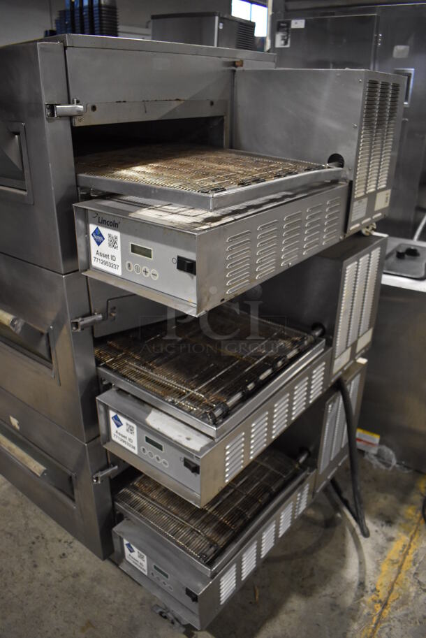 3 Lincoln Impinger Stainless Steel Commercial Electric Powered Conveyor Pizza Oven on Commercial Casters. 120/208 Volts, 3 Phase. 60x37x62. 3 Times Your Bid! - Image 5 of 10