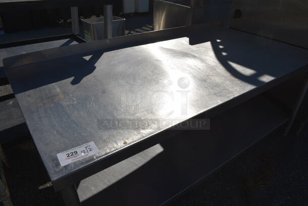 Stainless Steel Table w/ Under Shelf and Back Splash. 60x30x26 - Image 2 of 4