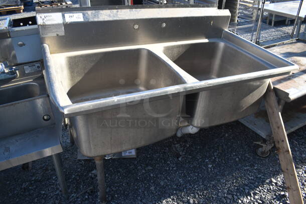 Eagle Stainless Steel Commercial 2 Bay Sink. 55x30x46. Bays 24x24x13 - Image 6 of 6