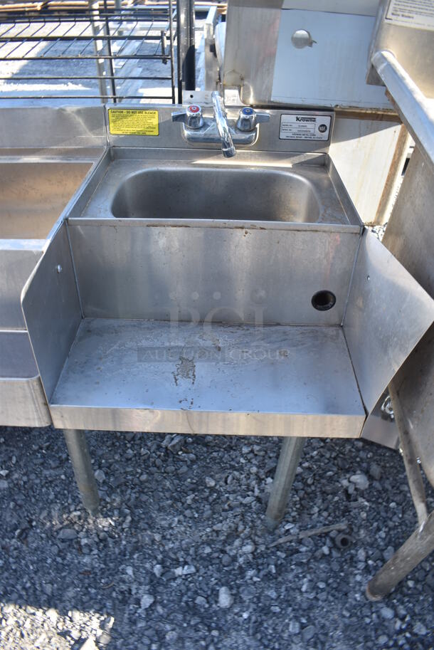 Stainless Steel Wash Station w/ Drain Board, Ice Bin, Sink, Faucet, Handles and Speedwell. 66x23x33. Bay 14.5x10x6 - Image 5 of 8