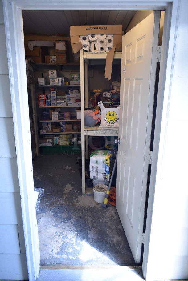 ALL ONE MONEY! ROOM LOT of Various Items Including Paper Products. BUYER MUST REMOVE. (vestibule) - Image 1 of 11