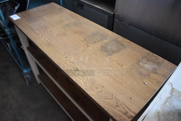 Wooden Counter w/ 2 Under Shelves. 46x17x33.5 - Image 3 of 5