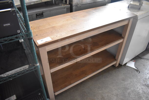 Wooden Counter w/ 2 Under Shelves. 46x17x33.5 - Image 5 of 5