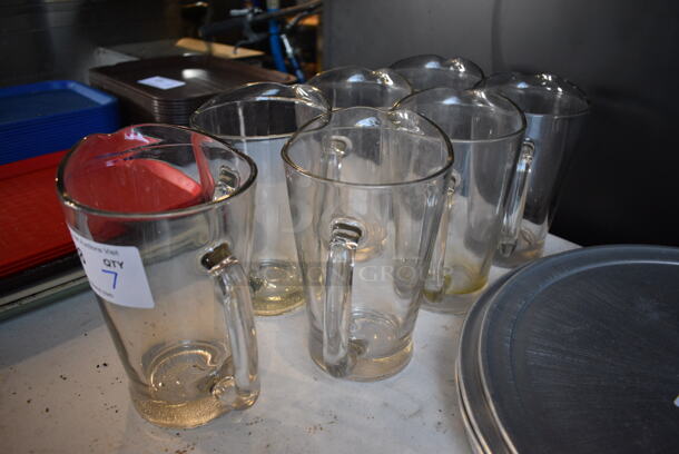 7 Glass Pitchers. 7x5.5x9. 7 Times Your Bid! - Image 3 of 3