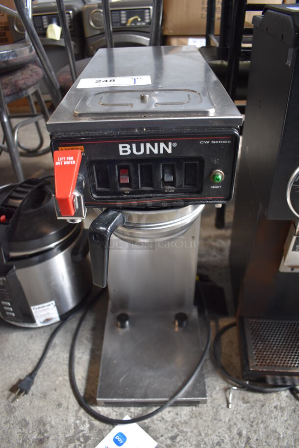 Bunn CWTF15-APS Stainless Steel Commercial Countertop Coffee Machine w/ Hot Water Dispenser. 120 Volts, 1 Phase. 