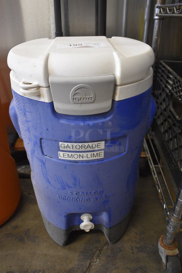 Igloo Blue and White Poly Portable Cooler w/ Handle. 13x15x32 - Image 4 of 4