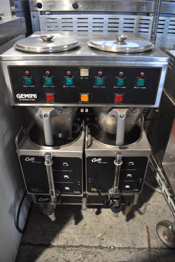 Curtis Stainless Steel Commercial Countertop Coffee Machine w/ 2 Metal Brew Baskets and 2 Metal Coffee Servers. 18x22x30
