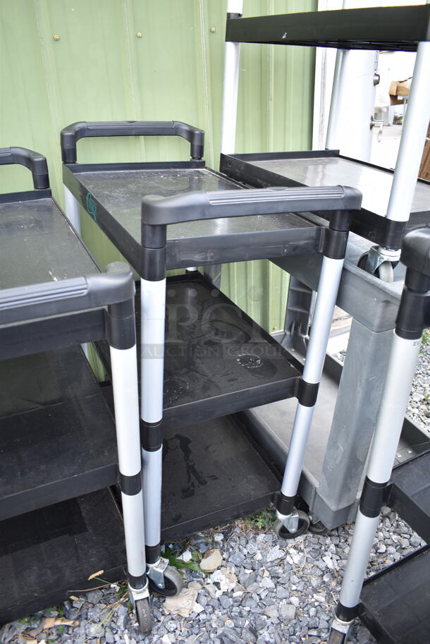 5 Various Poly Carts; Four Black 3 Tier and 1 Gray 2 Tier. 32x16x40, 34.5x17.5x31.5. 5 Times Your Bid! - Image 4 of 6