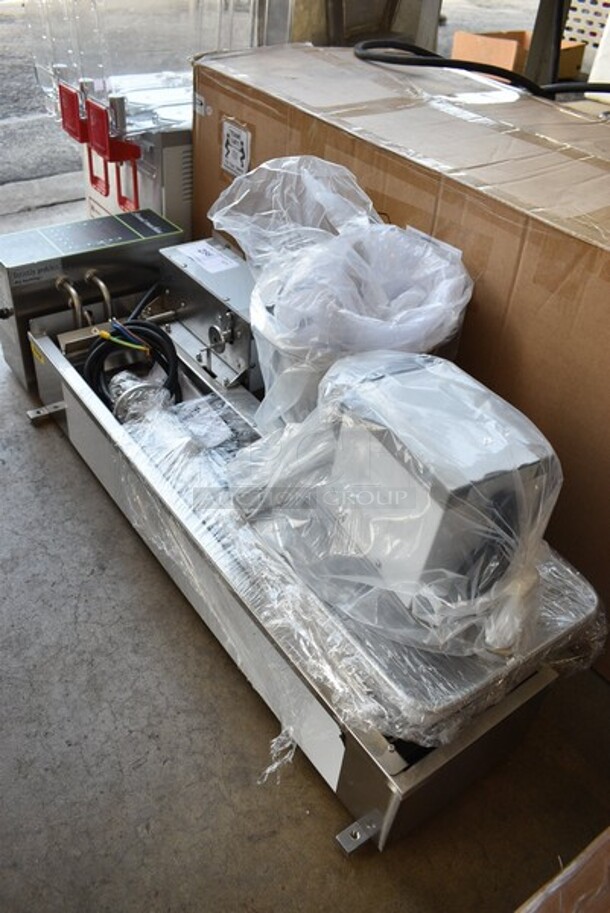 BRAND NEW IN BOX! Model T-101 Stainless Steel Commercial Countertop Electric Powered Automatic Donut Making Machine. 110 Volts. Stock Picture Used As Gallery. 39x19x24. - Image 4 of 11