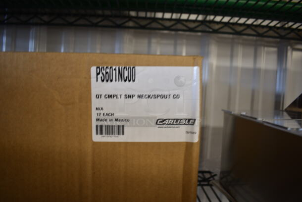 3 Boxes of BRAND NEW Items; 2 Box Carlisle Store N' Pour PourPlus 1 Qt. Container with Assorted Spout / Neck and Cap PS601NC00, 1 Box Poly Condiment Bottles. 3 Times Your Bid! - Image 4 of 6