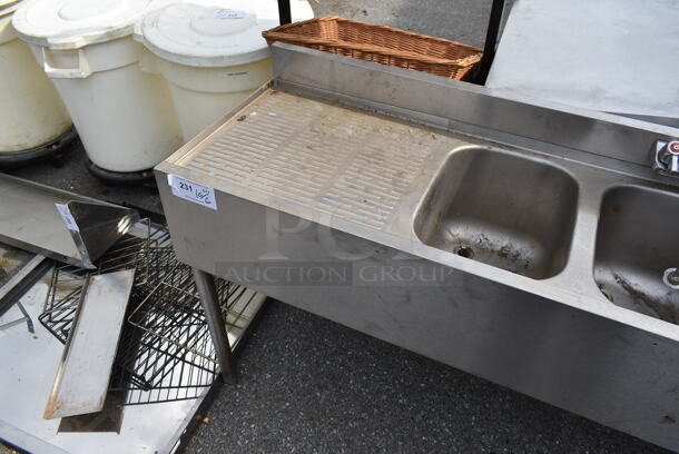 Krowne Stainless Steel Commercial 3 Bay Back Bar Sink w/ Dual Drain Boards, Faucet and Handles. Bays 10x14. Drain Boards 18.5x16. - Image 2 of 7