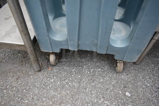 Blue Poly Dish Cart on Commercial Casters. - Image 3 of 3