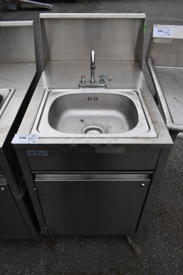 QualServ Stainless Steel Commercial Portable Single Bay Sink on Commercial Casters.  - Image 1 of 6