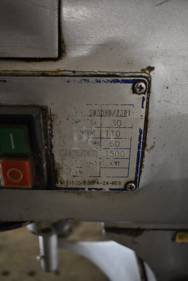Hebvest SM30HD/7301 Metal Commercial Countertop 30 Quart Planetary Mixer. 110 Volts, 1 Phase. Tested and Working! - Image 4 of 7