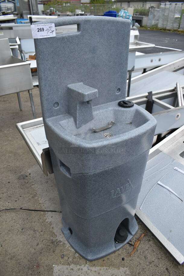 BRAND NEW SCRATCH AND DENT! Lavex Gray Poly Water Fountain. - Image 2 of 6