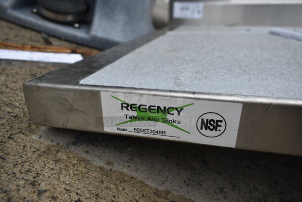 BRAND NEW SCRATCH AND DENT! Regency 600St3048R Stainless Steel Commercial Table w/ Sink Bay. No Legs. - Image 5 of 5