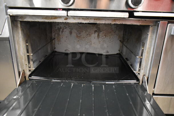 Garland SunFire X60-6R24RR Stainless Steel Commercial Natural Gas Powered 6 Burner Range w/ Right Side Flat Top Griddle, 2 Ovens, Over Shelf and Back Splash. - Image 8 of 12