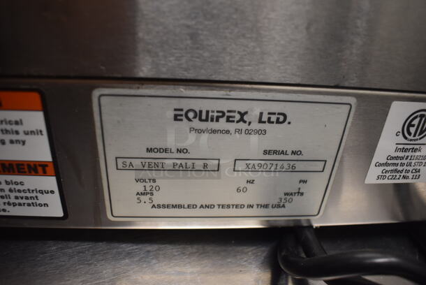 Equipex SA Vent Pali R Commercial Stainless Steel Countertop Ventless Hood System For Small Type 2 Appliances. 120V, 1 Phase. Tested and Working! - Image 4 of 4