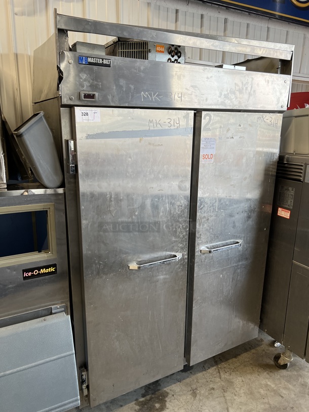 Master-Bilt IHC-48 Stainless Steel Commercial 2 Door Reach In Hardening Cabinet on Commercial Casters. 208/230 Volts, 1 Phase. 52x35x80