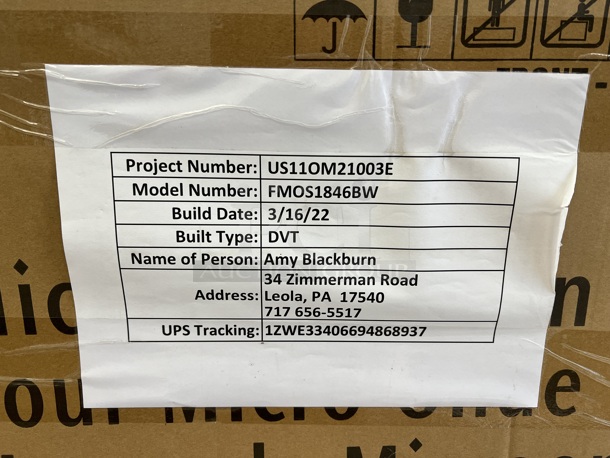 BRAND NEW SCRATCH AND DENT! Frigidaire FMOS1846BW White Over Range Microwave Oven. Stock Picture Used For Gallery Picture. - Image 2 of 4