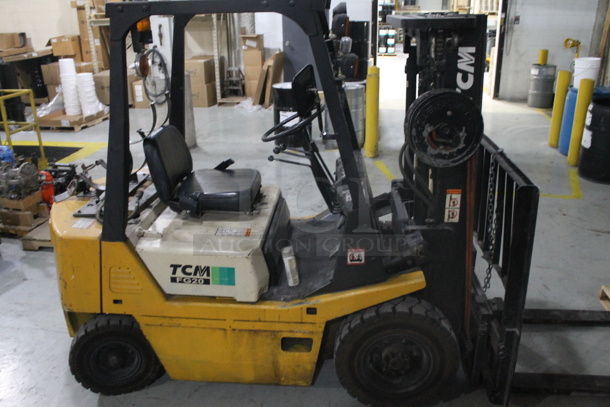 TCM FG20 Metal Commercial Propane Gas Powered Riding Forklift. Hours Read 1,550. BUYER MUST REMOVE: This Item CANNOT Be Transported; Must Pick Up By Appointment Only Approximately 1 Week After Auction Ends; Forklift Will Be Used During Pick Up Day. - Image 3 of 12