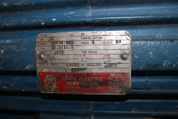 Metal Commercial Mixer. 230/460 Volts, 3 Phase. BUYER MUST REMOVE.  - Image 7 of 7