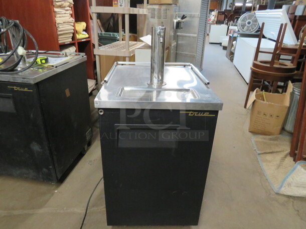 One True 1 Door Kegorator With 1 Tower, 1 Tap, on Casters. Model# TDD-1. 115 Volt. 23.5X30X52
