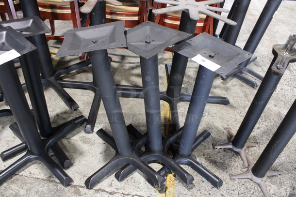 3 Black Metal Table Bases. 21x21x28. 3 Times Your Bid!