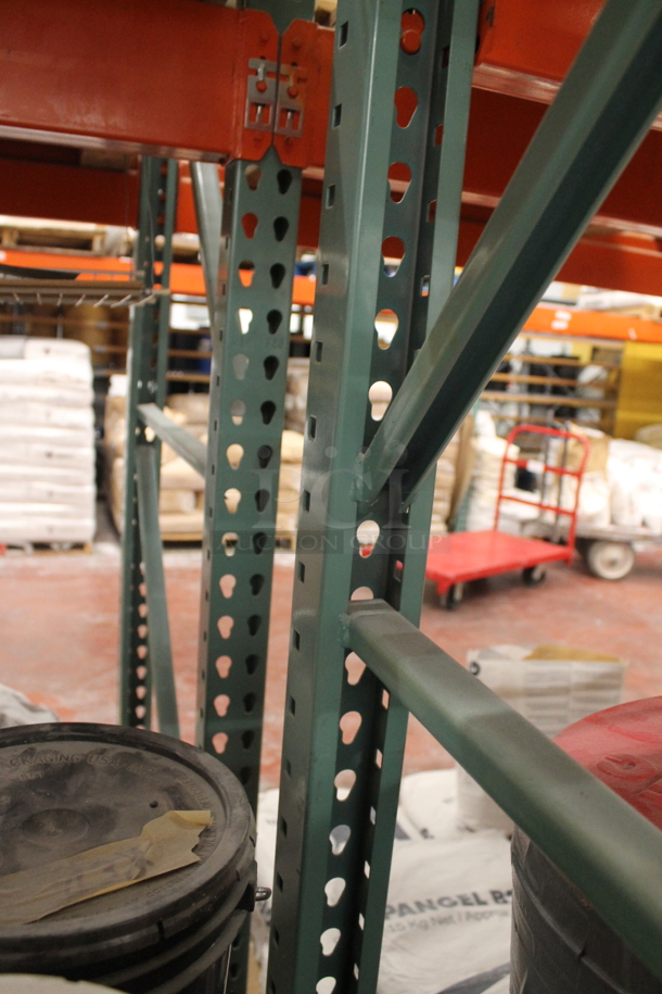ALL ONE MONEY! Lot of Orange and Green Metal Pallet Racking. Does Not Include Contents. BUYER MUST REMOVE. - Image 4 of 4