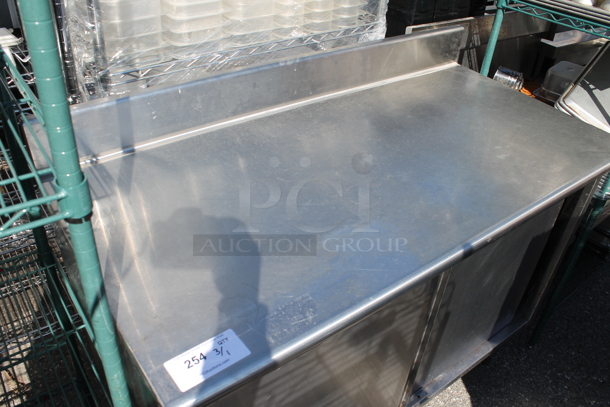 Stainless Steel Table w/ Back Splash and 2 Doors. - Image 2 of 5